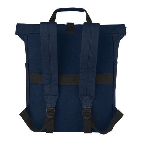 Joey 15&quot; GRS Rolltop Laptop-Rucksack aus recyceltem Canvas 15 L Standard | navy | ohne Werbeanbringung | Nicht verfügbar | Nicht verfügbar | Nicht verfügbar