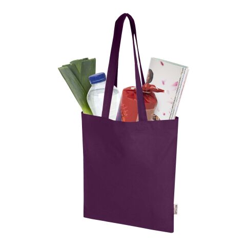 Madras Blend 140 g/m² Tragetasche aus GRS-recycelter Baumwolle 7L Standard | lila | ohne Werbeanbringung | Nicht verfügbar | Nicht verfügbar | Nicht verfügbar