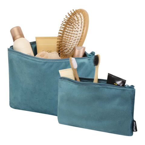 Swift GRS-recyceltes Kulturbeutelset aus Samt Deep Sea Green