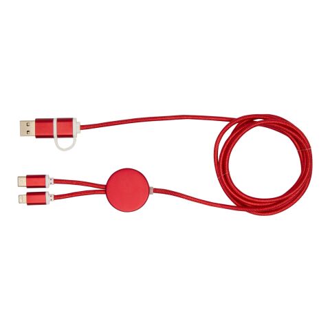 Alasia 150 cm 5-in-1 Kabel aus recyceltem Kunststoff für Datenübertragung und 27W Schnellladung Standard | rot | ohne Werbeanbringung | Nicht verfügbar | Nicht verfügbar
