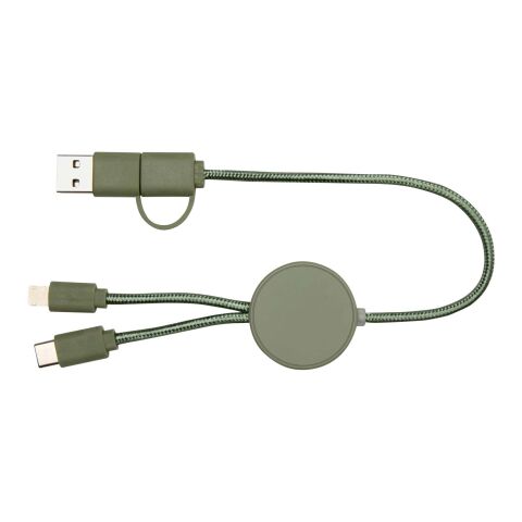 Citala 30 cm 5-in-1 Kabel aus recyceltem Kunststoff für Datenübertragung und 27W Schnellladung Standard | heather grün | ohne Werbeanbringung | Nicht verfügbar | Nicht verfügbar