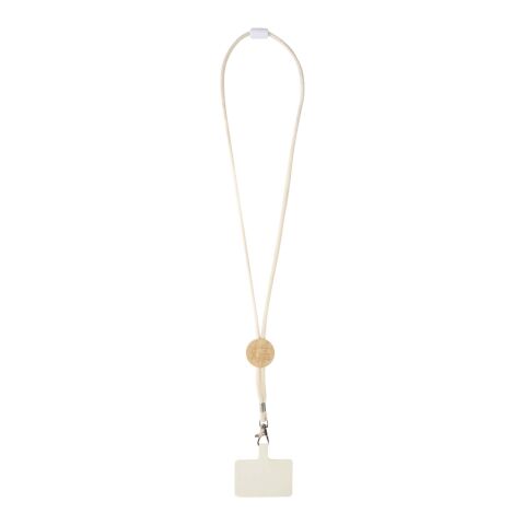 Adhab Smartphone Lanyard mit Bambusdetails Standard | weiss | ohne Werbeanbringung | Nicht verfügbar | Nicht verfügbar | Nicht verfügbar