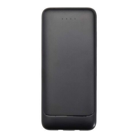 Adhil 10 W 10.000 mAh Powerbank aus recyceltem Kunststoff mit 2 integrierten Kabeln Standard | schwarz | ohne Werbeanbringung | Nicht verfügbar | Nicht verfügbar