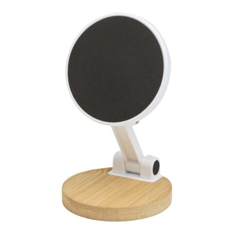 Alcor Klappbare magnetische Smartphonehalterung aus recyceltem Kunststoff mit Bambusdetails Standard | weiss | ohne Werbeanbringung | Nicht verfügbar | Nicht verfügbar