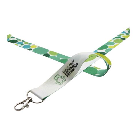 Addie Schlüsselband aus recyceltem PET Kunststoff – beidseitige Sublimation weiß-weiß | 15mm | Sublimation | überall, Rücken | 15 mm x 900 mm