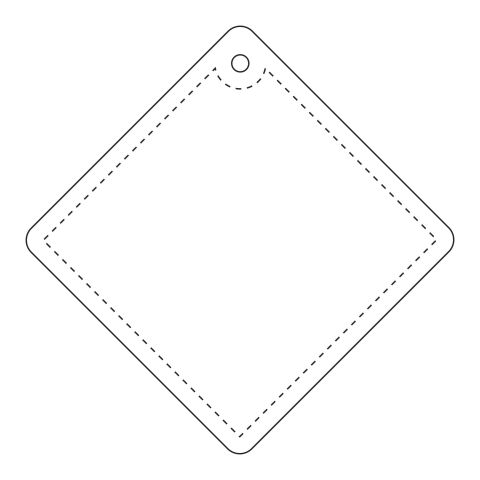 RFX™ Reflektierender PVC-Aufhänger Diamant, klein weiß | Digitaldruck | Back (under reflective layer) | 55 mm x 55 mm