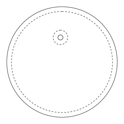 RFX™ Runder reflektierender PVC-Aufhänger weiß | 1-farbiger Siebdruck | Rückseite | Ø 64 mm