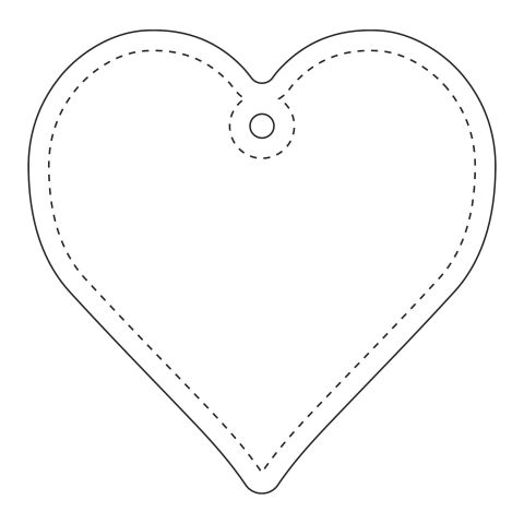 RFX™ Reflektierender PVC-Aufhänger Herz weiß | Digitaldruck | Vorderseite (Unter Der Reflektierenden Schicht) | 69 mm x 68 mm