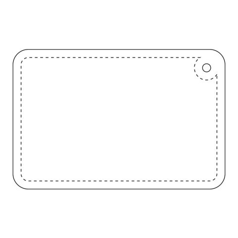 RFX™ Rechteckiger, reflektierender PVC-Aufhänger, klein weiss | Not applicable | 1-farbiger Siebdruck | Rückseite | 72 mm x 46 mm