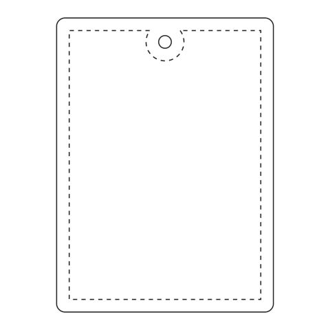 RFX™ rechteckiger reflektierender PVC-Aufhänger groß weiss | Not applicable | 1-farbiger Siebdruck | Vorderseite | 64 mm x 45 mm