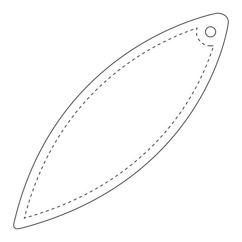 RFX™ ellipsenförmiger reflektierender PVC-Aufhänger weiss | Not applicable | 1-farbiger Siebdruck | Rückseite | 94 mm x 27 mm