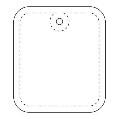 RFX™ rechteckiger reflektierender XXL-PVC-Aufhänger weiß | 1-farbiger Siebdruck | Vorderseite | 37 mm x 44 mm