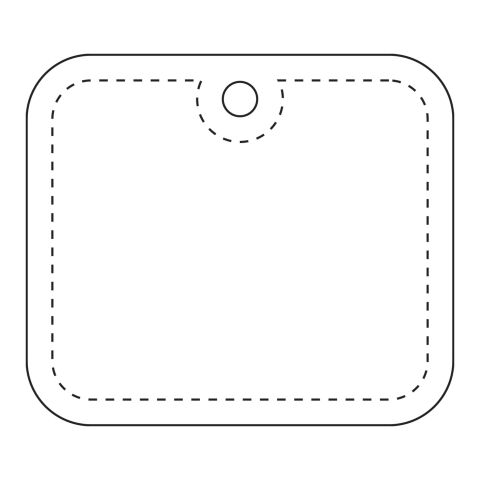 RFX™ rechteckiger reflektierender XL-PVC-Aufhänger weiß | 1-farbiger Siebdruck | Rückseite | 46 mm x 37 mm