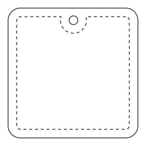 RFX™ quadratischer reflektierender PVC-Aufhänger weiß | 1-farbiger Siebdruck | Vorderseite | 39 mm x 39 mm