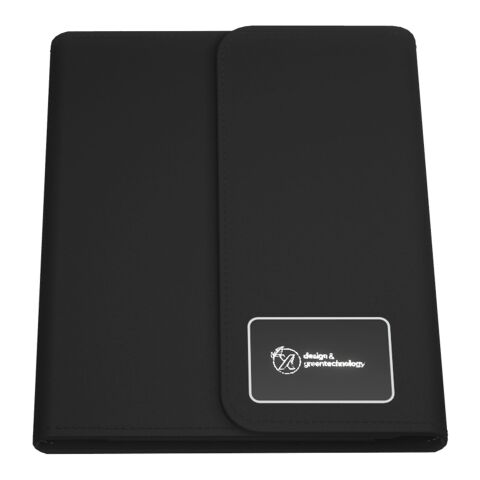 SCX.design O18 A5 Notizbuch mit kabelloser 5W Powerbank mit 4000 mAh und Leuchtlogo schwarz | Not applicable | ohne Werbeanbringung | Nicht verfügbar | Nicht verfügbar