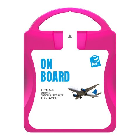 MyKit Flugzeug Reiseset transparent magenta | ohne Werbeanbringung | Nicht verfügbar | Nicht verfügbar