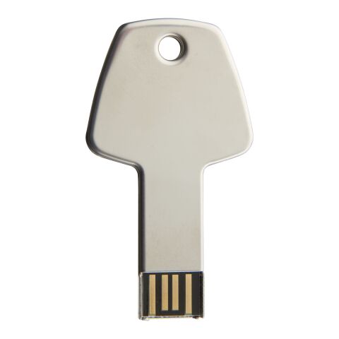 USB-Stick Schlüssel silber | 64 GB | 1-farbiger Tampondruck | Vorderseite | 20 mm x 8 mm