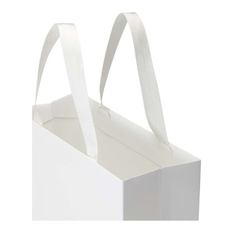 Smartfold Papiertüte, 230 g/m², mit Bandgriffen und Glanzlaminierung – 31 x 12 x 39 cm weiß
