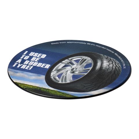 Brite-Mat® runder Untersetzer mit Reifenmaterial schwarz | ohne Werbeanbringung | Nicht verfügbar | Nicht verfügbar