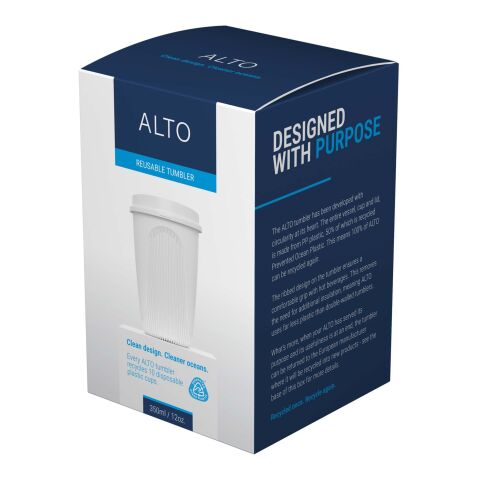 Alto POP 350 ml Becher mit 360°-Deckel transparent blau