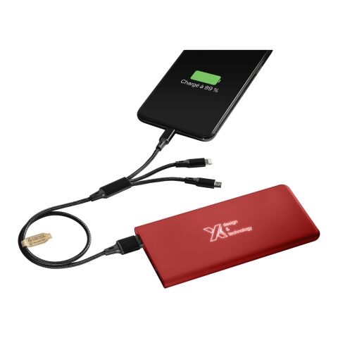 SCX.design P15 5000 mAh Powerbank mit Leuchtlogo Mid red