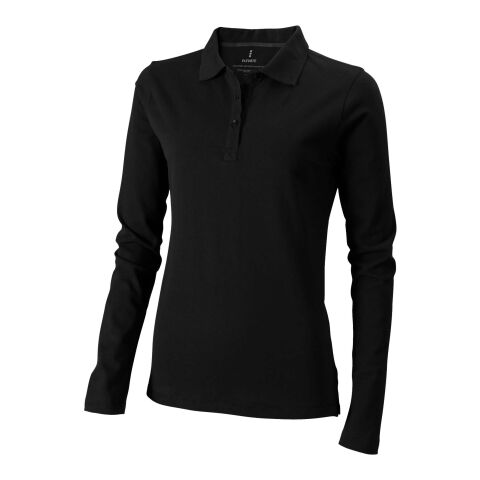 Oakville Damen Langarm Poloshirt Standard | schwarz | XS | ohne Werbeanbringung | Nicht verfügbar | Nicht verfügbar | Nicht verfügbar