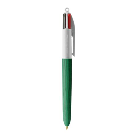 BIC® 4 Colours Wood Style Weiß-grün | 1-farbiger Siebdruck | Upper Part-gegenüber vom Clip | 22.00 mm x 10.00 mm