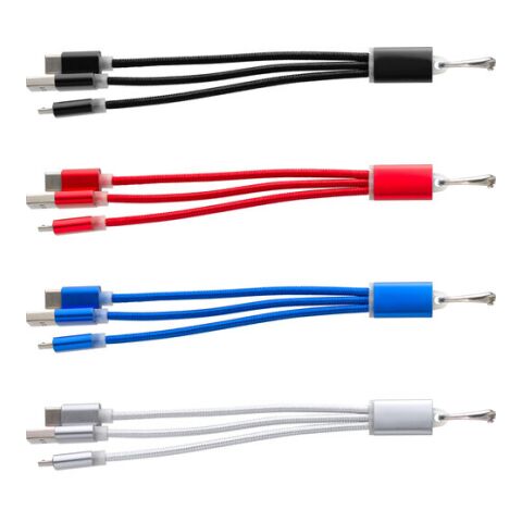 USB-Aufladekabel &#039;Choose&#039; aus Aluminium Silber | ohne Werbeanbringung | Nicht verfügbar | Nicht verfügbar