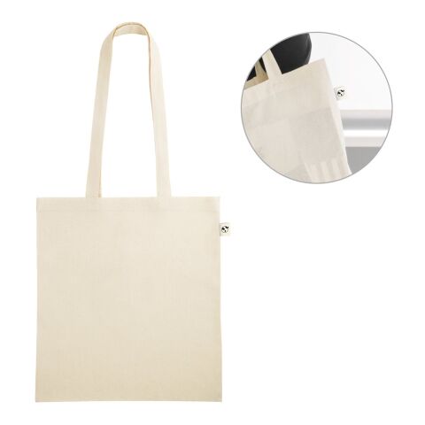 LEON. Tasche aus 100% organische Baumwolle (140 g/m²) Beige | ohne Werbeanbringung