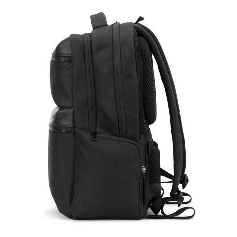 COPENHAGEN. Wasserabweisender Rucksack aus recyceltem Twill mit zwei großen Fronttaschen, 17'3 Zoll schwarz | ohne Werbeanbringung | Nicht verfügbar | Nicht verfügbar | Nicht verfügbar