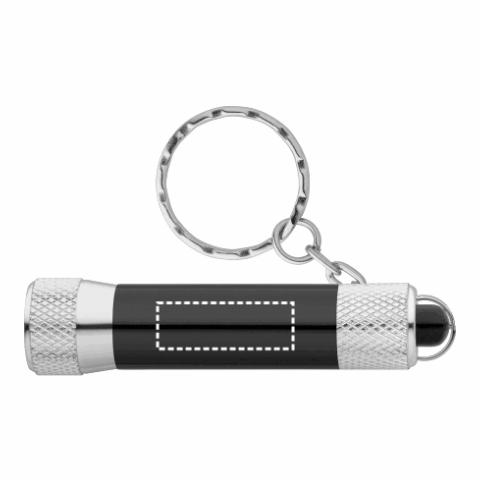 LERGAN. Schlüsselanhänger aus Aluminium mit LED Schwarz | ohne Werbeanbringung | Nicht verfügbar | Nicht verfügbar | Nicht verfügbar