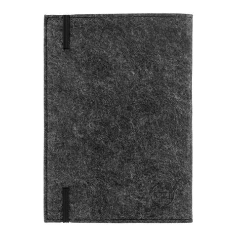 BALDWIN. A5 Notizblock mit Umschlag aus recyceltem Filz (100% rPET) und linierten Seiten aus 100 % Recyclingpapier 3-farbiger Siebdruck