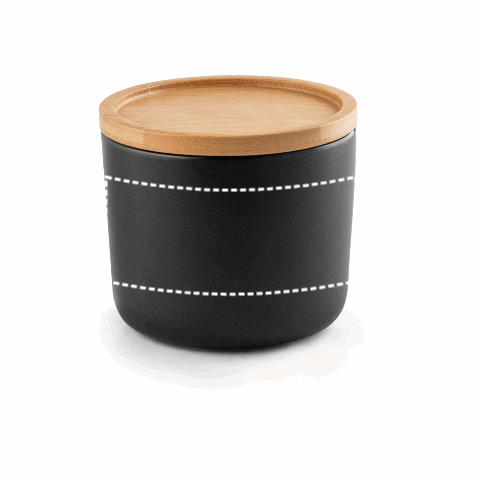 FANGIO. Tasse aus Keramik 220ml mit Deckel aus Bambus, der als Untersetzer dient Schwarz | ohne Werbeanbringung | Nicht verfügbar | Nicht verfügbar | Nicht verfügbar