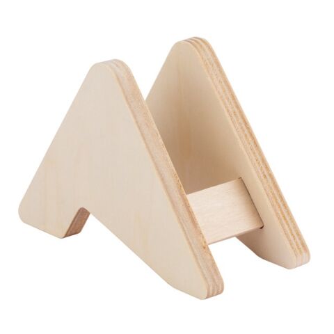 PLYCORK. Sperrholzständer mit 6 Korkuntersetzern Beige | ohne Werbeanbringung