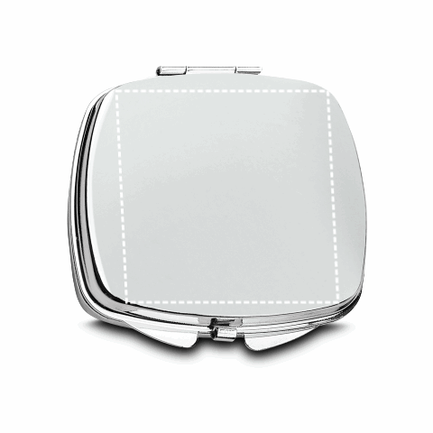 SHIMMER. Doppelter Taschenspiegel aus Metall Silber | ohne Werbeanbringung | Nicht verfügbar | Nicht verfügbar | Nicht verfügbar