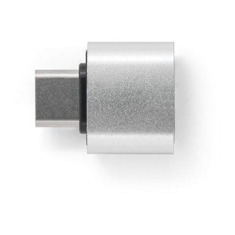 MINSKY. Set aus 2 Aluminium USB-A / USB-C Adaptern Satinsilber | ohne Werbeanbringung | Nicht verfügbar | Nicht verfügbar | Nicht verfügbar