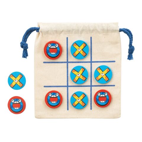 CROSSES. Klassisches 3-Gewinnt-Spiel aus Sperrholz, bestehend aus 10 Teilen Beige | ohne Werbeanbringung