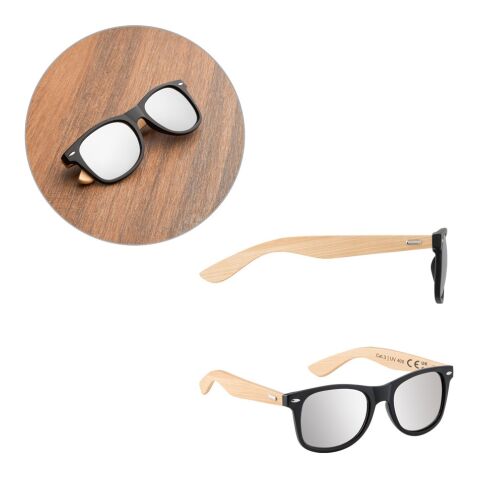 VARADERO. Sonnenbrille aus PP und Bambus Schwarz | ohne Werbeanbringung