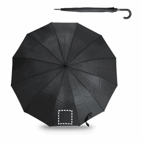 GUIL. Regenschirm mit 12 Stangen aus 190T-Polyester mit automatischer Öffnung schwarz | ohne Werbeanbringung | Nicht verfügbar | Nicht verfügbar | Nicht verfügbar