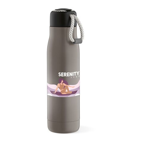 Lena Trinkflasche recy.Edelstahl, 570 ml. Mit Tragegriff aus rPET Grau