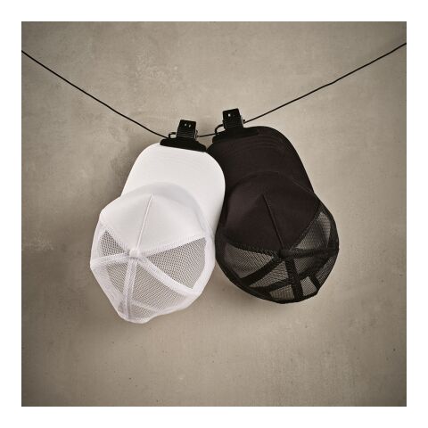 Zappa Kappe aus rPET und recy.Baumwolle. Mit Druckknopfverschluss Schwarz | ohne Werbeanbringung | Nicht verfügbar | Nicht verfügbar | Nicht verfügbar