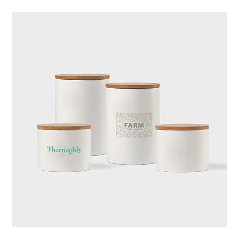 Munch 1000 Behälter aus Keramik, 980 ml. Mit Bambusdeckel Weiß | ohne Werbeanbringung | Nicht verfügbar | Nicht verfügbar | Nicht verfügbar