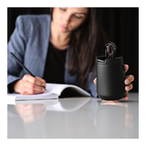 Euphrates Reisebecher recy.Edelstahl, 430 ml. Doppelwandig Schwarz | ohne Werbeanbringung | Nicht verfügbar | Nicht verfügbar | Nicht verfügbar