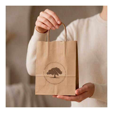 Vesuvio S braune FSC®-Kraftpapiertasche aus Recyclingpapier, 115g/m² Natur