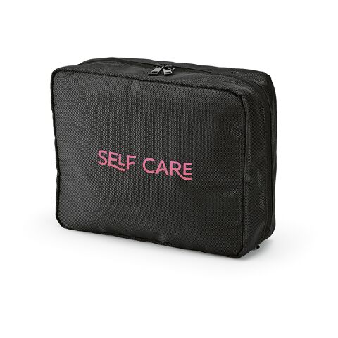 Venice 4,5L Kulturtasche rPET mit PU-Beschichtung. Mit Aufhängehaken Schwarz | ohne Werbeanbringung | Nicht verfügbar | Nicht verfügbar | Nicht verfügbar