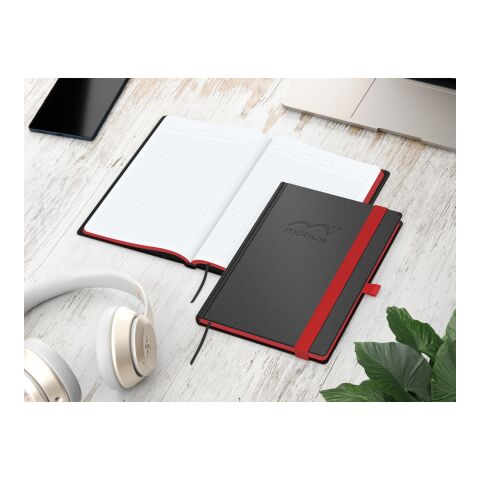 Notizbuch Hardcover Color-Book Ausstattung farbig Rot | DIN A5 | ohne Werbeanbringung | Winkelkaro | Blindprägung inkl.