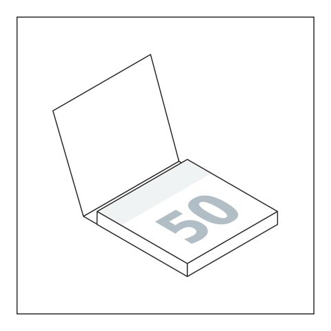 Haftnotizblock Cover Karton Format mittel Karton-Umschlag ohne Werbeanbringung | ohne Werbeanbringung | ohne Werbeanbringung | 72 × 72&nbsp;mm / individuell | matt