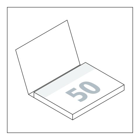 Haftnotizblock Cover Karton Format mittel Karton-Umschlag 100 × 72 mm | Nicht verfügbar | ohne Werbeanbringung | ohne Werbeanbringung | 100 × 72&nbsp;mm / weiß | matt