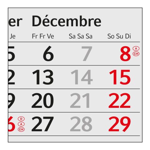Tischkalender Desktop 3 Color Metallaufsteller farbbeschichtet Anthrazit | 105 × 230 mm | ohne Werbeanbringung | 1 Jahr