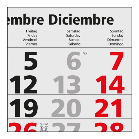 5-Monatskalender Mehrblock Grande Wire-O 5 Wire-O-Bindung Hellgrau | 335 × 1.195 mm | ohne Werbeanbringung | ohne Werbeanbringung | ohne Werbeanbringung